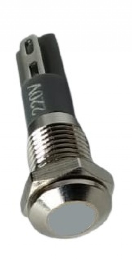 Sinaleiro Olho de Boi Inox 220V 6mm Branco